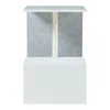 A white side table with a grey felt backing and a sisal scratching post. Produktbild-Vorschau