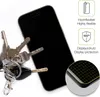 A black smartphone with a set of keys next to it, and marketing graphics on the right side. Produktbild-Vorschau