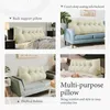 Collage of four images showing a triangular bolster pillow in different settings. Náhled obrázku produktu