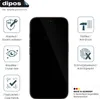 A smartphone screen protector is shown with its features highlighted by icons and text. Produktbild-Vorschau