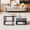 Couchtisch 60x60x42+50x50x34 cm Stapelbarer 2er-Set Produktbild-Vorschau 5