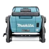 A teal and black Makita LED work light with a silver bar at the bottom, shown from the back on a white background. Produktbild-Vorschau