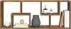 A wooden wall shelf with various decorative items, including vases and books. Anteprima dell’immagine prodotto
