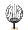 Windlichtsäule Kugel Holz & Metall 85cm Produktbild-Vorschau 4