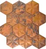 Mosaik Rückwand Kupfer braun Hexagon 3D braun Produktbild-Vorschau 1