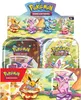 A collage of Pokemon trading card game mini tin boxes and promotional artwork. Voir les images du produit