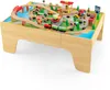 GOPLUS Spieltisch mit 84 Spielzeugteile, Kinder Eisenbahn Produktbild-Vorschau 1