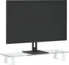 vidaXL Monitorständer Weiß 60x20x8 cm Hartglas und Metall Produktbild-Vorschau 3