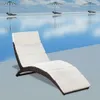 vidaXL Bain de soleil pliable avec support Poly rotin brun Voir les images du produit 2