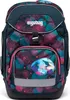 A front view of a teal and pink floral patterned ergobag pack school backpack. Náhled obrázku produktu