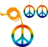 Oblique Unique Hippie Peace Kette + Ohrringe 70er Jahre Produktbild-Vorschau 1