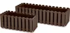 Balkonkasten Blumentopf Pflanzkasten Zaun Braun B 58cm 10 L Produktbild-Vorschau 5