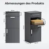 Toboli Paketkasten Anthrazit 500 x 370 x 1120 mm, Paketbox Produktbild-Vorschau 6
