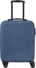 A blue trolley suitcase with a telescopic handle and wheels, shown from the front. Náhľad obrázku produktu