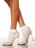 Leg Avenue - Calzini In Pizzo Bianco Con Volant Anteprima dell’immagine prodotto 3