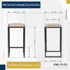 FERRO Barhocker 64 cm Ecru – Moderner Metall Barstuhl ohne Produktbild-Vorschau 2