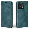 A teal flip case for a smartphone is shown from two angles. Produktbild-Vorschau