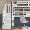 okwish Hochbett 90x200cm Bettgestell Einzelbett mit offenes Produktbild-Vorschau 6