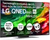 A television screen displaying vibrant, abstract imagery with overlaid marketing text and icons. Náhľad obrázku produktu
