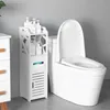 Weißer Badschrank mit Toilettenpapierhalter Produktbild-Vorschau 4