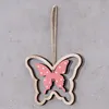 8er Set Holz Anhänger Schmetterling Blume Natur Rosa Lila Produktbild-Vorschau 6