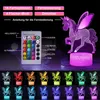 Kinder 3D Einhorn Nachtlicht, Tischlampe mit 16 Farben und Produktbild-Vorschau 3