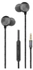 A pair of black and anthracite in-ear stereo headphones with a braided cable, inline microphone/control unit, and a 3.5mm audio jack. Anteprima dell’immagine prodotto