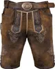 MADDOX Kurze Lederhose "Ammersee" mit Gürtel | Antik Nuss Produktbild-Vorschau 1