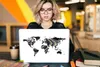 MuchoWow® Laptop Aufkleber Sticker Cover Weltkarte - Gold - Produktbild-Vorschau 5