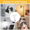 A collage of images showing different types of lamps and light fixtures, with a central image of a rechargeable LED light bulb. Produktbild-Vorschau