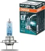 A product shot of an OSRAM H7 headlight bulb and its packaging. Produktbild-Vorschau