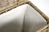 A close-up view of the interior of a wicker laundry basket with a white fabric lining. Podgląd zdjęcia produktu