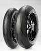 Two motorcycle tires are displayed against a white background. Produktbild-Vorschau