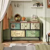 Kommode mit Schubladen aus Stoff, Boho Vintage Produktbild-Vorschau 3