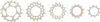 Five bicycle sprockets of varying sizes are arranged horizontally against a white background. Náhľad obrázku produktu