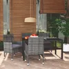 vidaXL 5-tlg. Garten-Essgruppe mit Kissen Poly Rattan Grau Produktbild-Vorschau 2