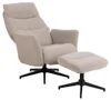 London fauteuil recliner met voetenbank bouclé beige. Productafbeelding-voorbeeld 4