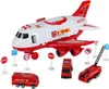 A toy fire rescue airplane set with multiple vehicles and traffic signs. Produktbild-Vorschau