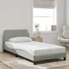 vidaXL Bettgestell "Dover" Hellgrau 100x200 cm Samt Produktbild-Vorschau 2