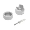 A white ceiling hook with a screw and wall plug. Produktbild-Vorschau