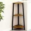 Eckregal 3 Ebenen 23x23x76 cm Nachbildung Mangoholz Optik Produktbild-Vorschau 1