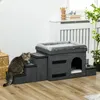 PawHut Katzenhöhle Katzenhütte mit Treppe, Katzenhaus mit 2 Produktbild-Vorschau 2