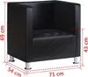 vidaXL Kreslo Cube Black Faux Leather Náhľad obrázku produktu 5