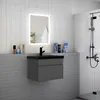 Badezimmer Badmöbel 60 cm Schwarz Waschtisch mit Produktbild-Vorschau 3