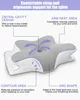 A diagram illustrating the features of an ergonomic pillow. Produktbild-Vorschau