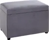 Pouf HAKU grigio - MDF, tessuto in velluto a coste, L/A/P: Anteprima dell’immagine prodotto 1