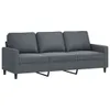 A dark gray sofa with three cushions, shown from the front on a white background. Produktbild-Vorschau