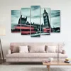 5-teiliges leinwandbild londoner bus big ben 200x100 cm Produktbild-Vorschau 3
