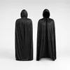 Umhang Schwarz 140 cm mit Kapuze für Vampir, Hexe, Produktbild-Vorschau 2