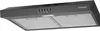 A black kitchen range hood is shown from a front-side angle against a white background. Produktbild-Vorschau